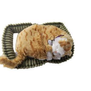 Perfect Petzzz Breathing KITTY CAT Sleeping 9" Plush Orange Tabby Striped
